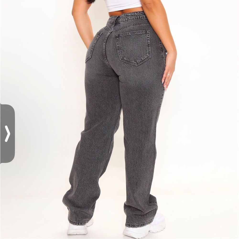 Crossover Straight Leg Black Jeans